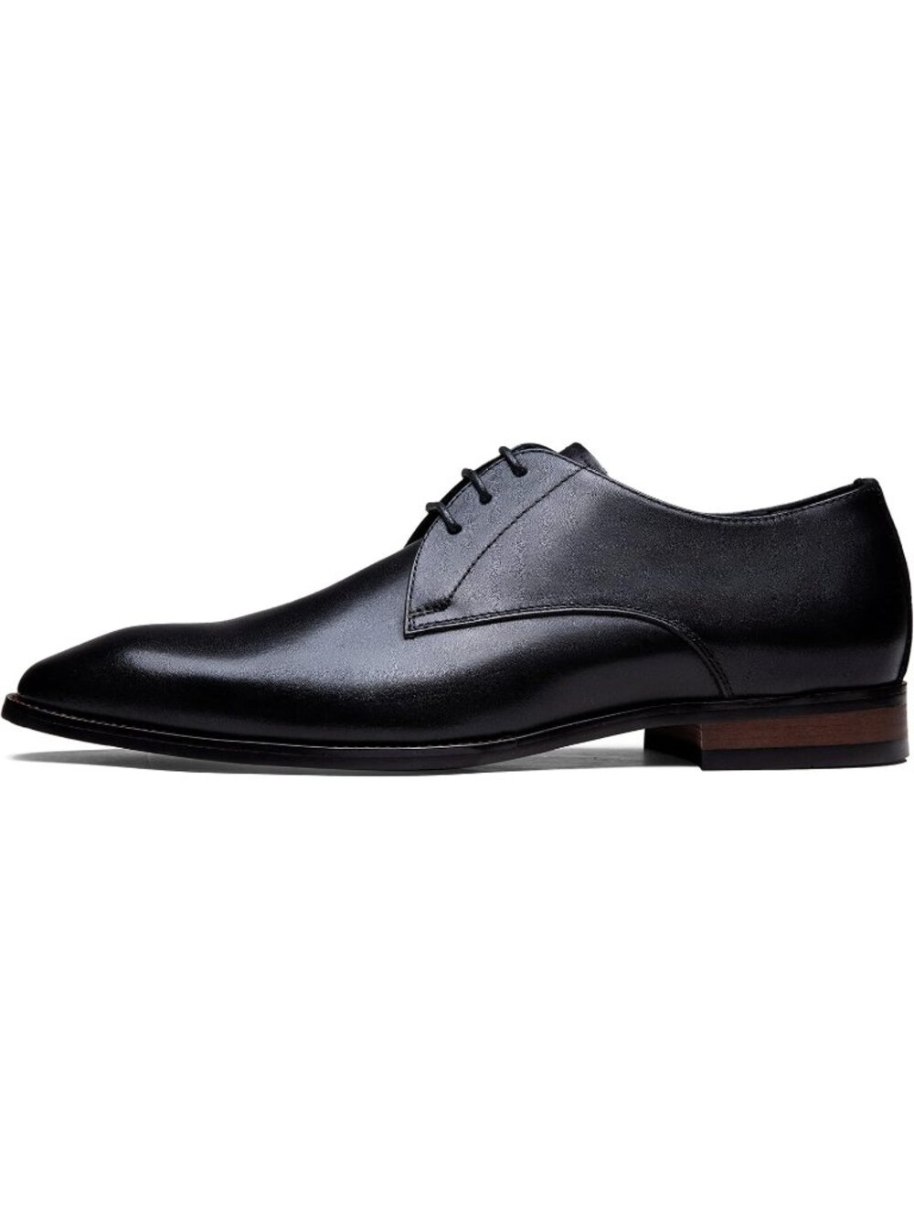 Men's Black Solid Leather Lace Up Formal Business Derby Brogue Oxfords Shoes